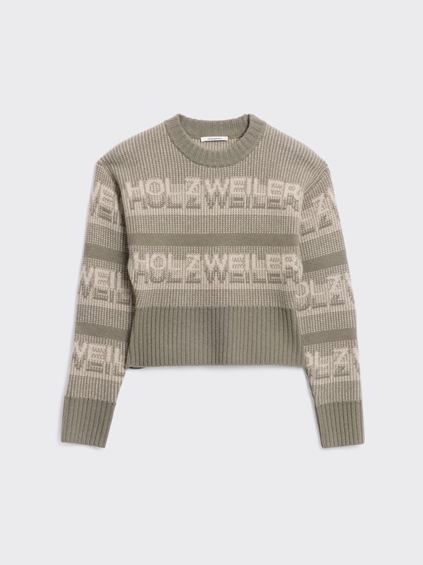 Holzweiler Ski Cropped Crewneck Women's Khaki Mix
