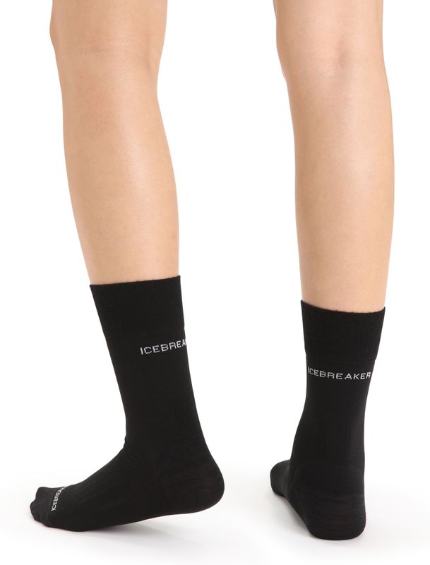 Women's Merino Hike Liner Crew Socks Black