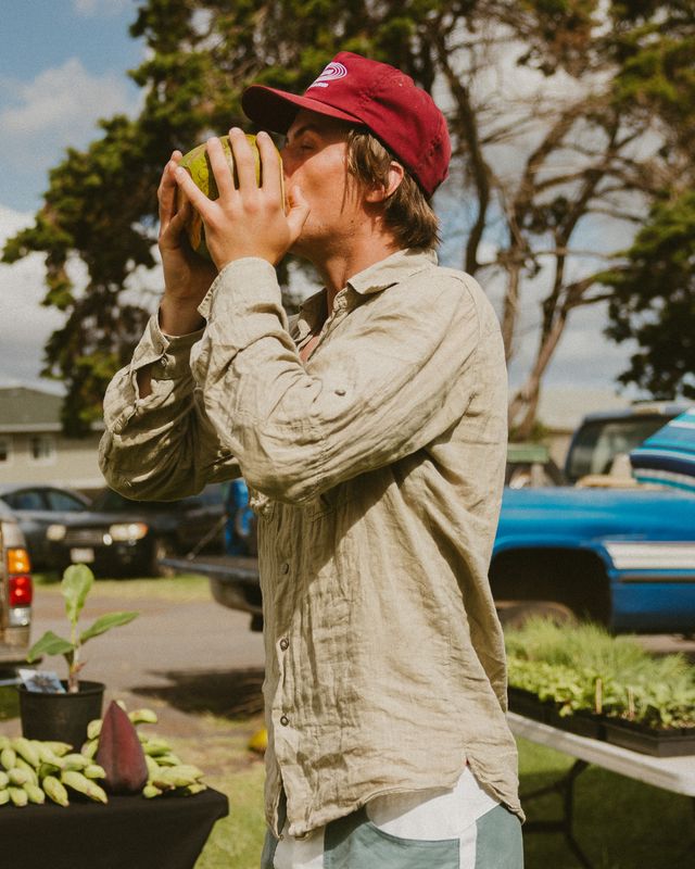 Safari Linen Shirt Mens Faded Navy