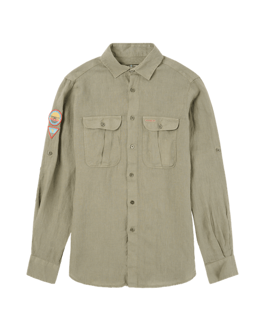 Hovedbilde Safari Linen Shirt Mens Olive ...
