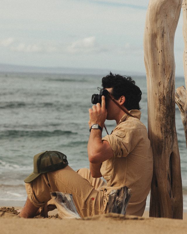 Traveller'S Linen Shirt Mens Olive