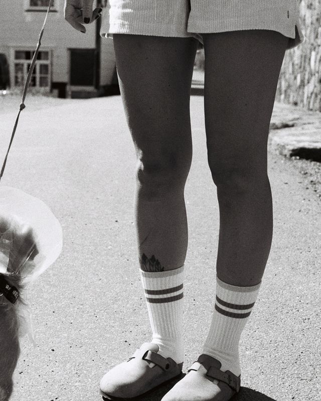 Oslo Crew Socks White/Apricot