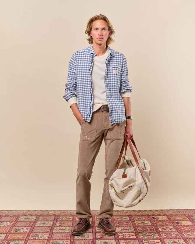 V-Bond Shirt Mens Chequered Willow Green