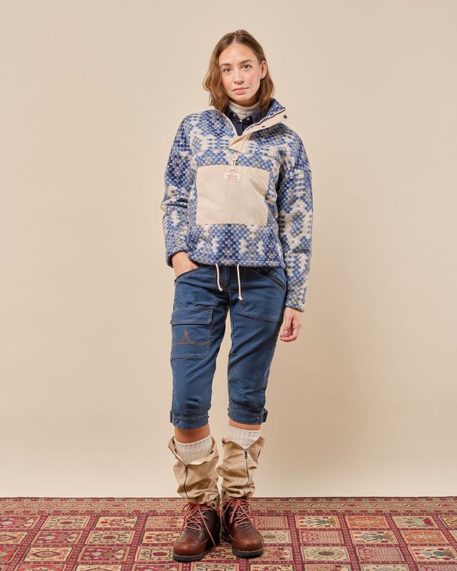 Amundsen V-Bond Tradition Fleece Womens Fjordblue/Pattern