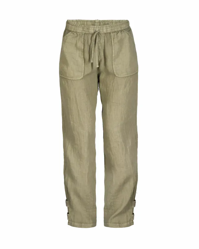 SAFARI LINEN PANTS W 407 Olive Ash 