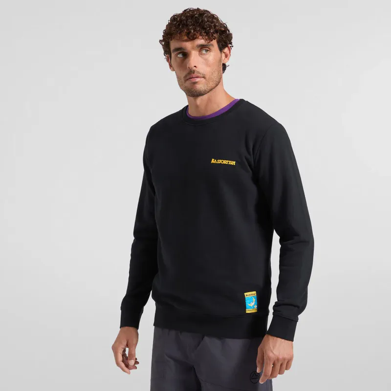 La Sportiva Climbing on the Moon Sweatshirt M Nero/Giallo