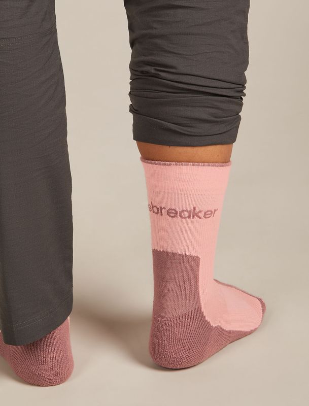 Icebreaker W's Merino Hike+ Light Crew Socks Blush/Summit