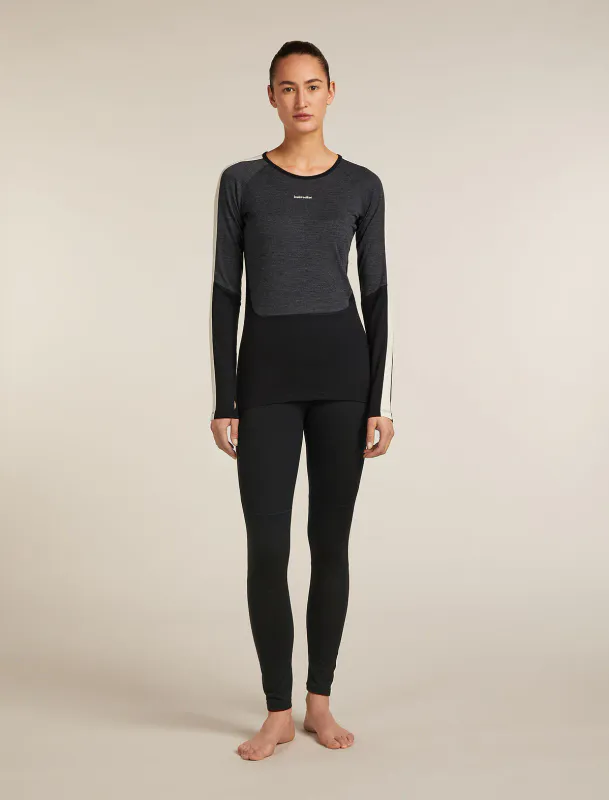 Women's Merino 200 Oasis+ LSCrewe Thermal Top Black/Jet Heather