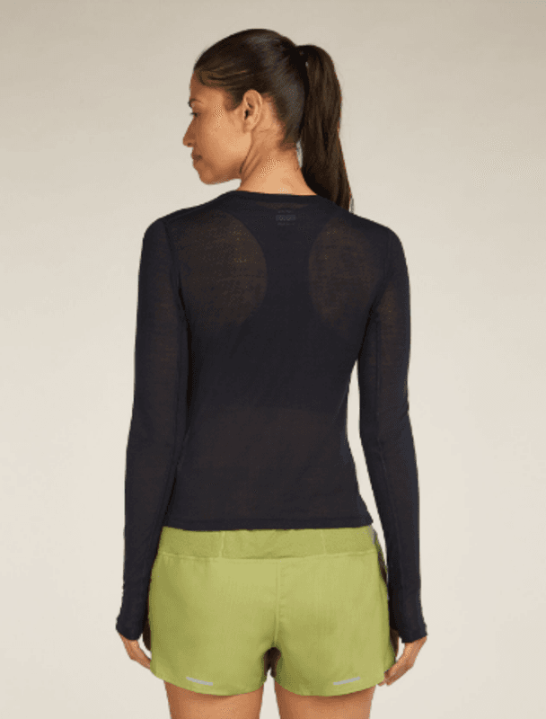 Women's Merino Blend 75 Cool-Lite Featherlight LS Crewe Black