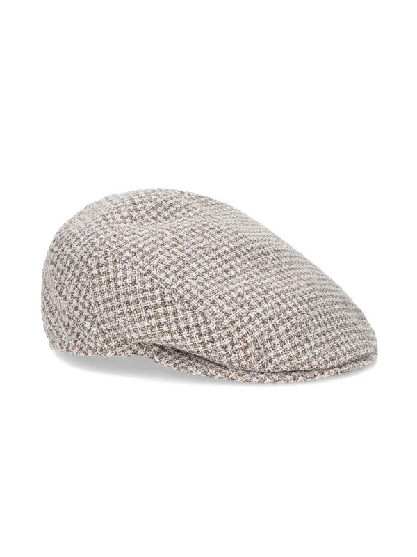 Borsalino Berretto Tessuto Beige/Brown chess