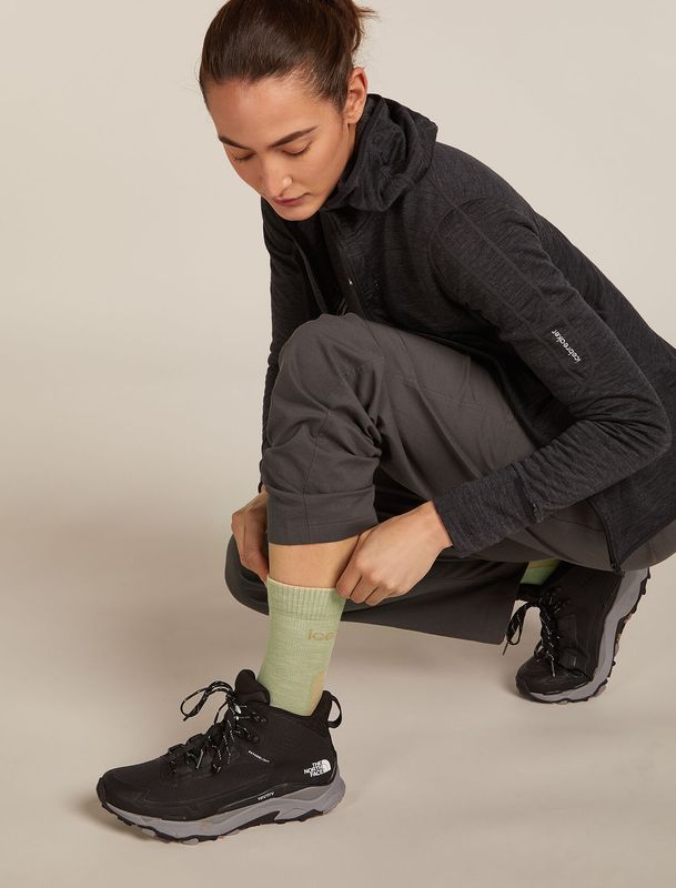  Women's Merino Hike+ Light Crew Socks Lichen Sand
