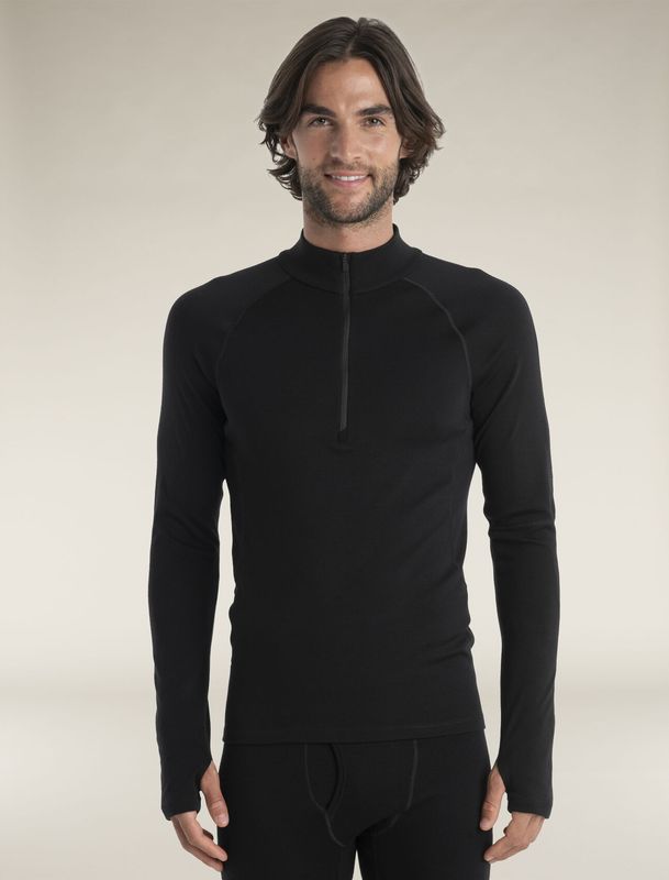 300 MerinoFine M's Polar LS Half Zip Thermal Top Black