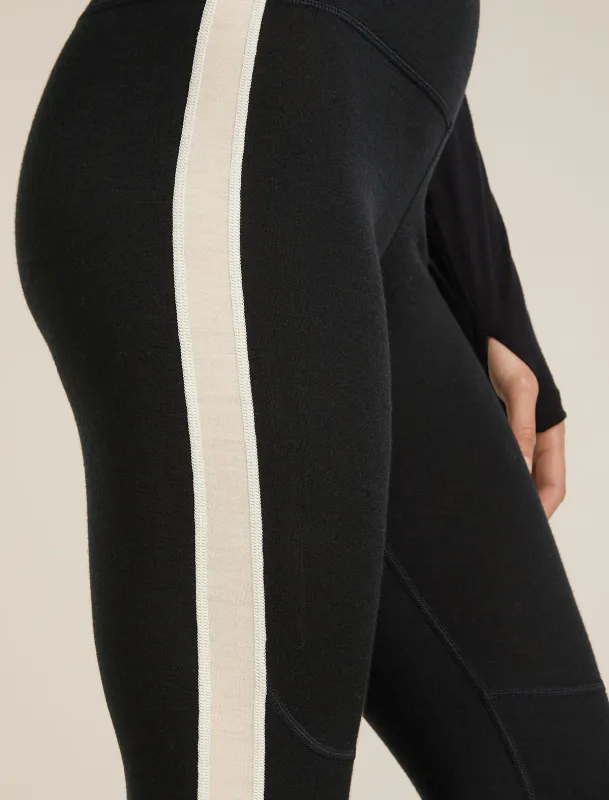 Women's Merino 200 Oasis+ Thermal Leggings Black/Stripe/Undyed