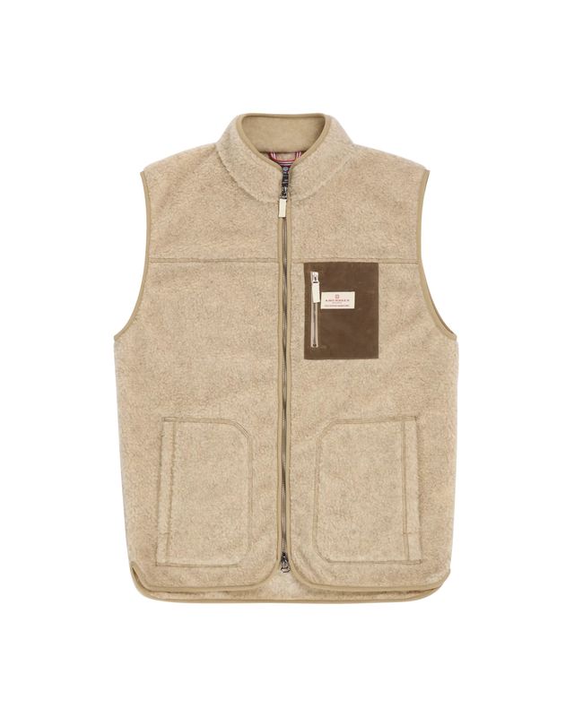 Amundsen Heroes Wool Fleece Vest Mens Natural