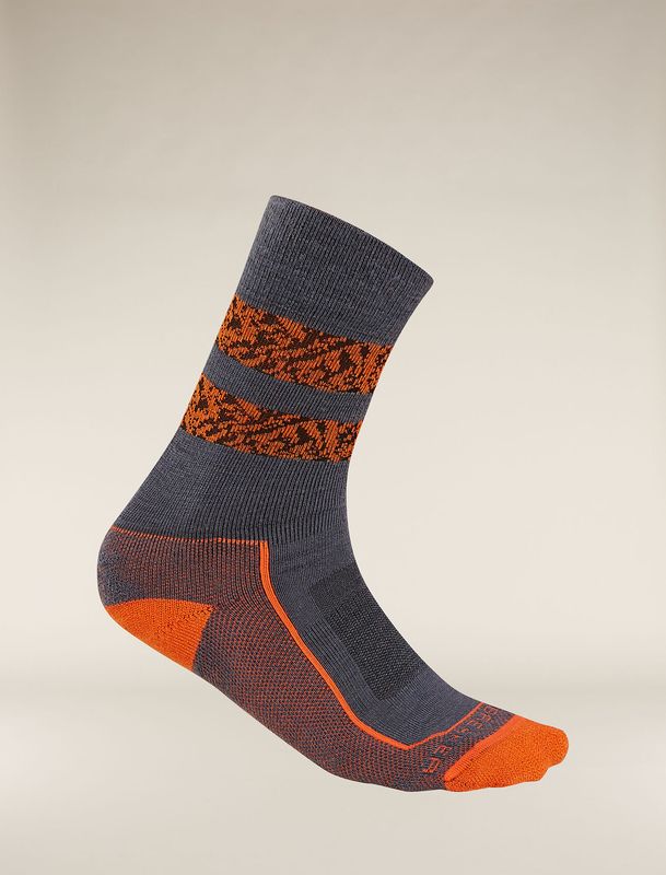 Men's Merino Hike+ Medium Crew Socks Graphite/Blaze