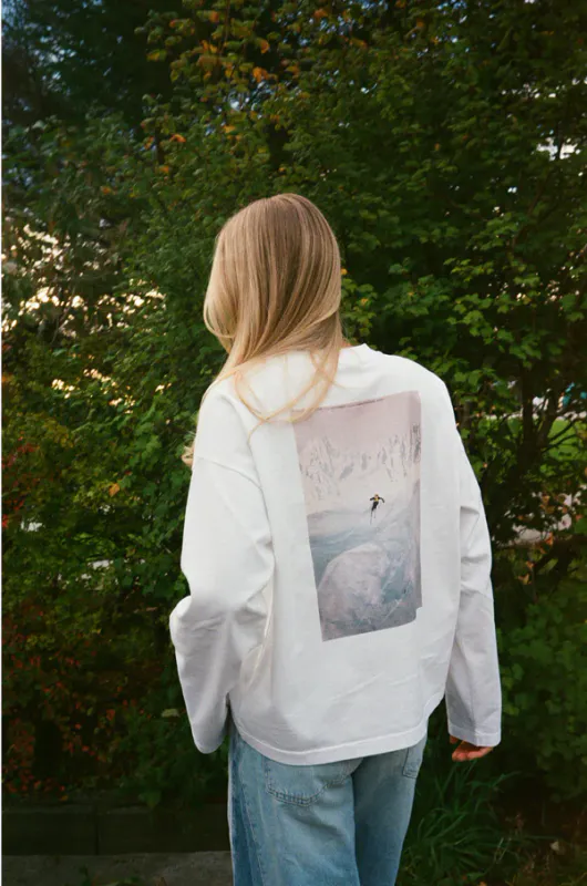 Pre Après Boxy Cliff Long Sleeve Unisex White